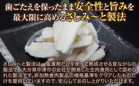 さしみーと ホワイトハム 50g×20袋 合計1kg 非加熱食肉製品 冷凍 小分け 牛脂 ハム 刺身 馬のたてがみ コーネ ラルド ラール グルメ お取り寄せ 大分県産 九州産 中津市