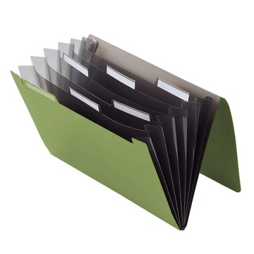 LIHIT LAB 文件夾 橄欖色 A7589-22，多層分隔，輕巧易攜帶，辦公文件收納整理好幫手  1入  240*325*18mm