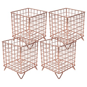 方形角座收納籃 16.5 x 13 x 13cm 15歲以上  玫瑰金  4個