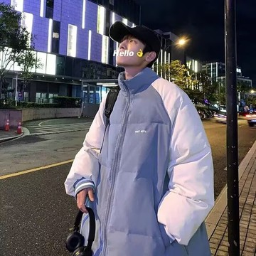 冬季棉服男 韓版 潮流 新款 加絨 保暖 棉服 情侶 日系 拼色 寬鬆 休閒 百搭 棉衣外套（EL369）【壹號站】