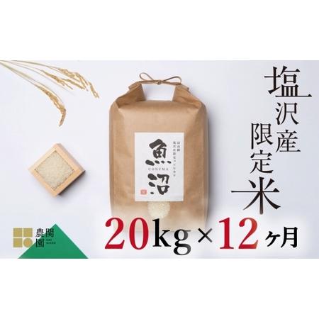 ふるさと納税 南魚沼コシヒカリ20kg×全12回　旧塩沢地区限定米 新潟県南魚沼市