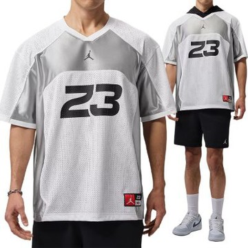 Nike As M J Flt Jersey Ss Top 短袖 男款 白灰色 寬鬆 網眼 球衣 IF1914-100