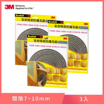 【3M】5501 SCOTCH氣密隔音防撞毛刷內室外用(8x7x4000MM)-三入組