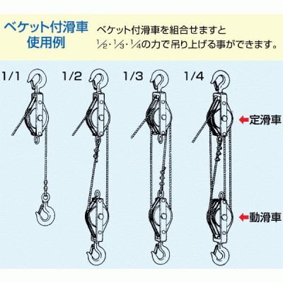 スリーエッチ ステンレスブロック 75×2BS 二車 フック型 (ベケット付