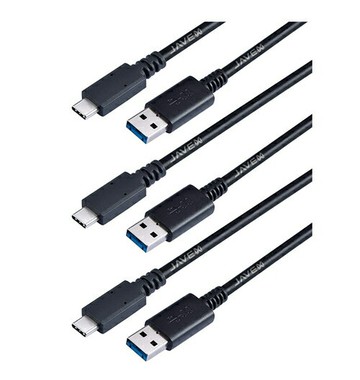 [2美國直購] USB-IF 認證  3入裝 JAVEX [USB-IF Certified][3 Pack] USB 3.1 Gen2 10Gpbs Type-C to A Cable, 1M (3.3FT)