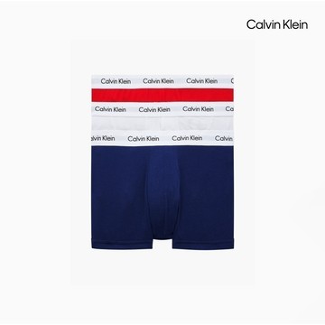 【Calvin Klein】 CK Cotton Stretch 低腰貼身短版四角褲（3 件組） _拼色