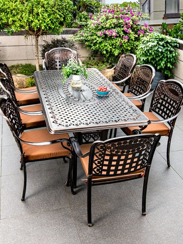 【最低價 公司貨】戶外鑄鋁桌椅別墅庭院花園休閑室外露天陽臺露臺外擺院子里的桌椅