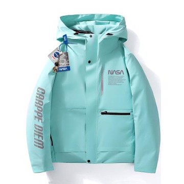 NASA聯名三合一沖鋒衣外套男寬松百搭戶外防水連帽潮流夾克羽絨服