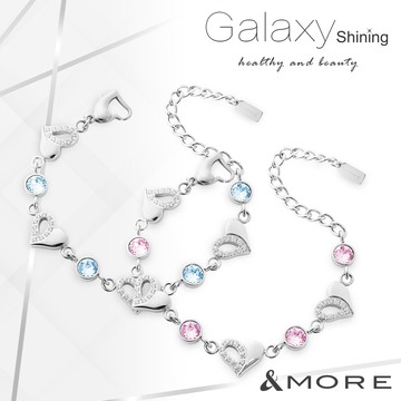 &MORE愛迪莫 Galaxy Shining 閃耀心鍺手鍊 (白鋼)