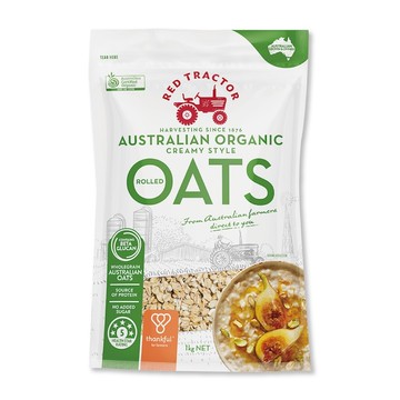 [澳洲Red Tractor] 有機原粒大燕麥片 (1000g)-有機原粒大燕麥片三入組