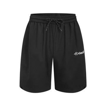 404MOB美式字母刺繡抽繩痞帥短褲男款夏季潮牌高街直筒運動五分褲