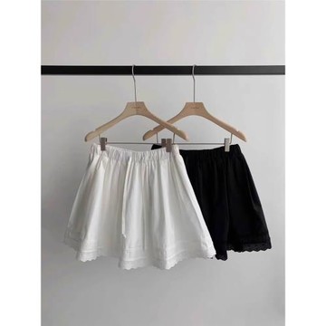 韓國東大門2025夏季新款抽繩松緊腰口袋蕾絲花邊半身裙女A字短裙