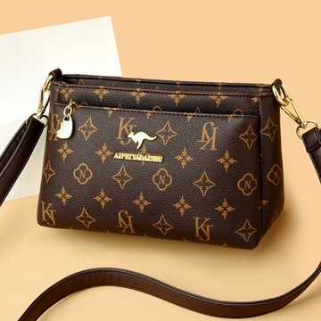 中年媽媽包2026新款印花真皮女包軟皮包包多層休閑女士單肩斜挎包