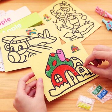 6555 沙畫 DIY沙畫 附六色沙 彩色沙畫 兒童美勞材料 學生獎品 小禮物