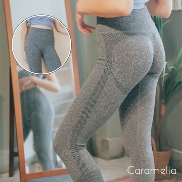 【Caramella】秋冬瑜珈褲 運動 跑步褲 慢跑褲  高腰蜜桃褲 路跑褲 健身褲 保暖瑜珈褲 B9012