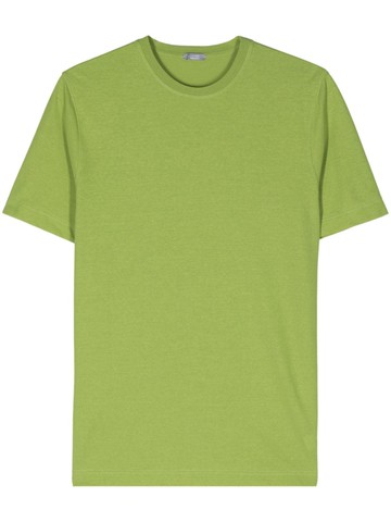 Zanone - crew-neck organic cotton T-shirt - men - Organic Cotton - 50 - Green