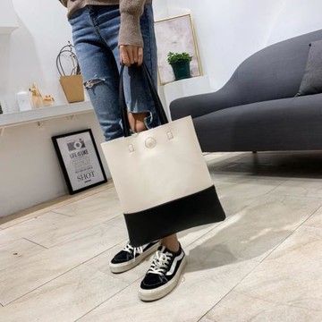 歐美女2024春夏新款韓版簡約百搭手提包大容量單肩包托特包女包潮