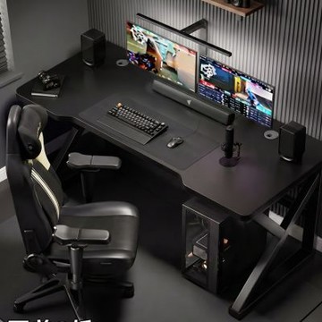 【匠俱】電競桌140x60x75cm 臺式電腦桌 家用辦工桌 雙人遊戲電競桌 實用臥室書桌 大桌面辦公桌 加固高密度桌面