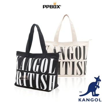 KANGOL 袋鼠 字母LOGO 大容量 托特包【65551706】時尚 包包 帆布包 手提包 肩背包 日韓穿搭