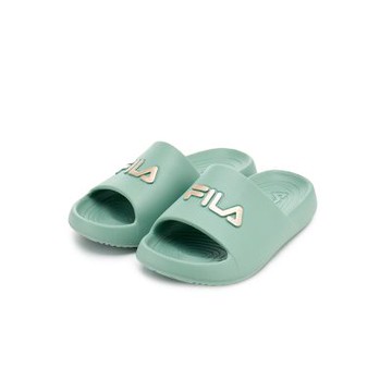 FILA KIDS 基本款休閒拖鞋-綠 2-S841Z-668
