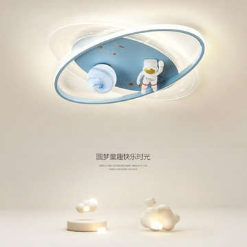 【優選百貨】新款燈具兒童房燈男孩臥室燈護眼現代簡約宇航員太空人卡通創意房間吸頂燈