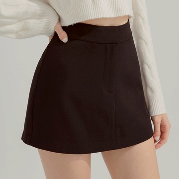 AIR SPACE PLUS 暗門襟柔滑褲裙(黑/杏) 女裝 現貨 大尺碼 中大尺碼 棉花糖女孩