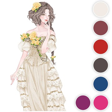 Michelle (7 colors) 27 (honne market) 人物貼紙 女孩貼紙 blackraccoon