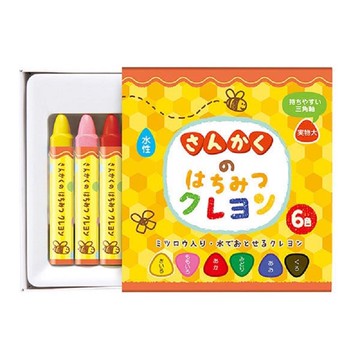 akachan honpo - 三角蜂蠟蠟筆-6色