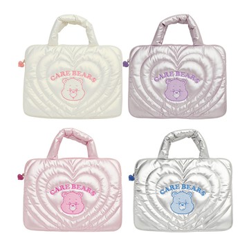 【Grace Gift】【Care Bears-分享/樂觀/牢騷/鑽石小熊珠光愛心波紋電腦包】4色 電腦包 交換禮物