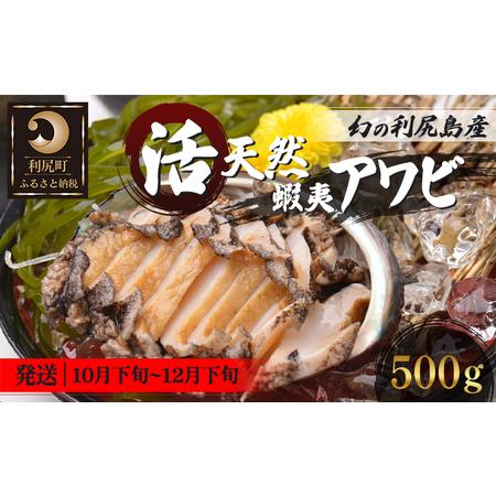 ふるさと納税 利尻島産 天然蝦夷『活』アワビ500g※オンライン決済限定 北海道利尻町