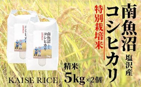 南魚沼産塩沢コシヒカリ（農薬不使用）精米５ｋｇ×２個