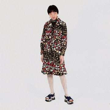 【蛋植物古著】波可彩點印花古著洋裝