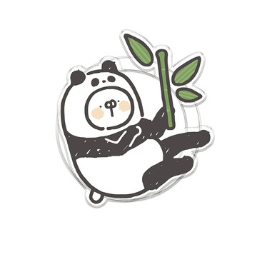 【插畫家聯名】醜白兔貓熊裝MagSafe氣囊支架