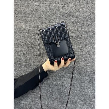 迷你手機包包女2022新款百搭菱格鏈條包豎款裝放手機零錢斜挎小包