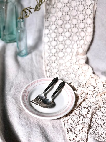 Vintage美國1934年製鍍銀兒童玩具 2件組