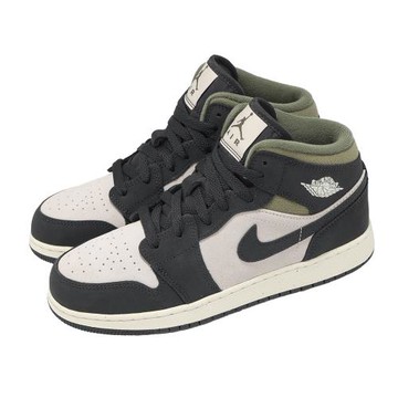 Nike 休閒鞋 Air Jordan 1 Mid SE GS 大童 女鞋 黑 綠 麂皮 AJ1 HV4399-102