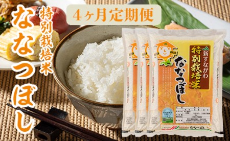 『特別栽培米ななつぼし5kg×3』定期便！毎月1回・計4回お届け