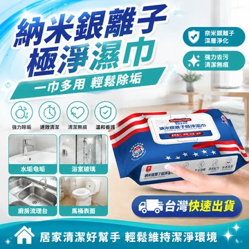現貨⭐一擦淨 多功能溼紙巾 高效去油污 去水垢 居家專用 溼巾 納米銀離子溼巾 納米濕巾 銀離子濕巾 清潔濕巾 清潔布