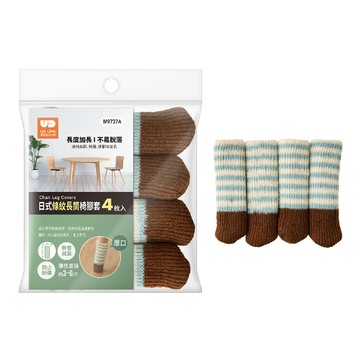 UD日式條紋長筒椅腳套-4枚入 綠色