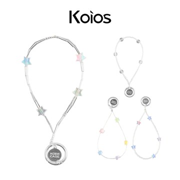 【Koios】手機掛繩│附墊片 閃亮星星串珠手鍊 質感 手機掛繩 手機短繩 手機腕繩 防掉繩 背帶 手鏈 手繩 手機墊片