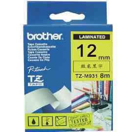 【兄弟】brother 12mm 特殊規格TZ-M931護貝標籤帶〈銀底黑字〉【APP滿額下單10%點數(單一帳號最高5000點)】1/31止