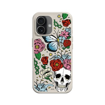 iPhone 17 SolidX 貝殼灰 - Frida Kahlo - 花骨骷顱頭