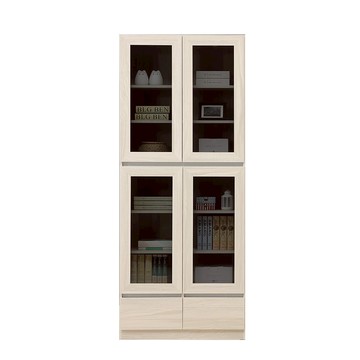 直人木業-DORIS現代風下抽玻璃書櫃80公分