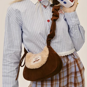 Vanwalk 出走 復古奶油少女單肩包 V2693  復古熊熊棕  23 x 6.5 x 15cm