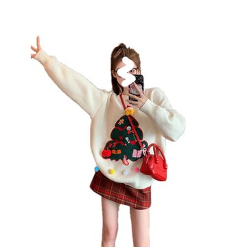 過年風毛衣女款秋冬新款設計感小眾氣質減齡針織衫紅色短裙兩件套