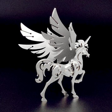 鋼魔獸3d立體金屬模型小獨角獸機械組裝不銹鋼拼裝拼圖高難度玩具