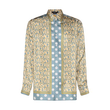 Versace - Light Blue Multicolour Silk Shirt