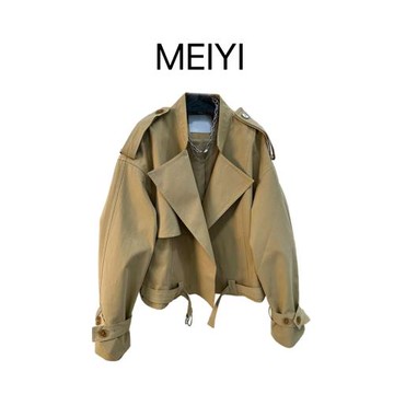 韓系工裝短款小個子寬松外套女2025年秋冬新款休閑百搭高級感風衣