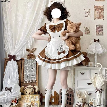 超實惠一 女僕裝 連衣裙 裙子新cos貓咪餐廳可愛op女僕裝 日系連衣裙lolita洛麗塔 cosplay女裝