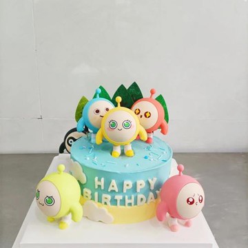 蛋仔派對新賽季失心熊仔仔熊蛋糕裝飾男孩氣球風車云朵可愛裝扮